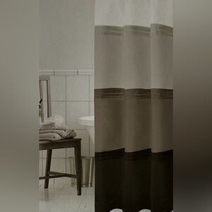 Home Classics Black Pintuck 4 Layer 100% Polyester Easy Care Shower Curtain